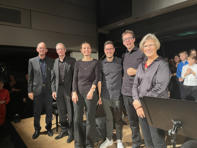 Die Musikfachschaft des MGW: Christoph Lepping, Dirk Wolinski,Daniela Heix, Andreas Wickel, Gregor Lepping und Bärbel Galemann  