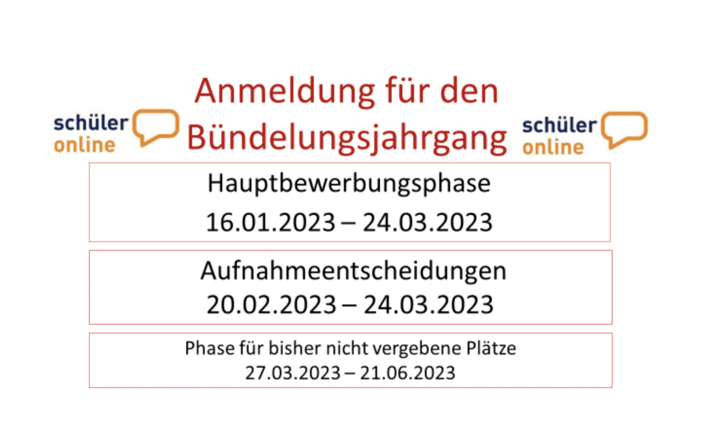 Informationen zur Anmeldung für die kommende EF im Schuljahr 2023/24 (=Bündelungsschule)
